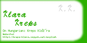 klara kreps business card